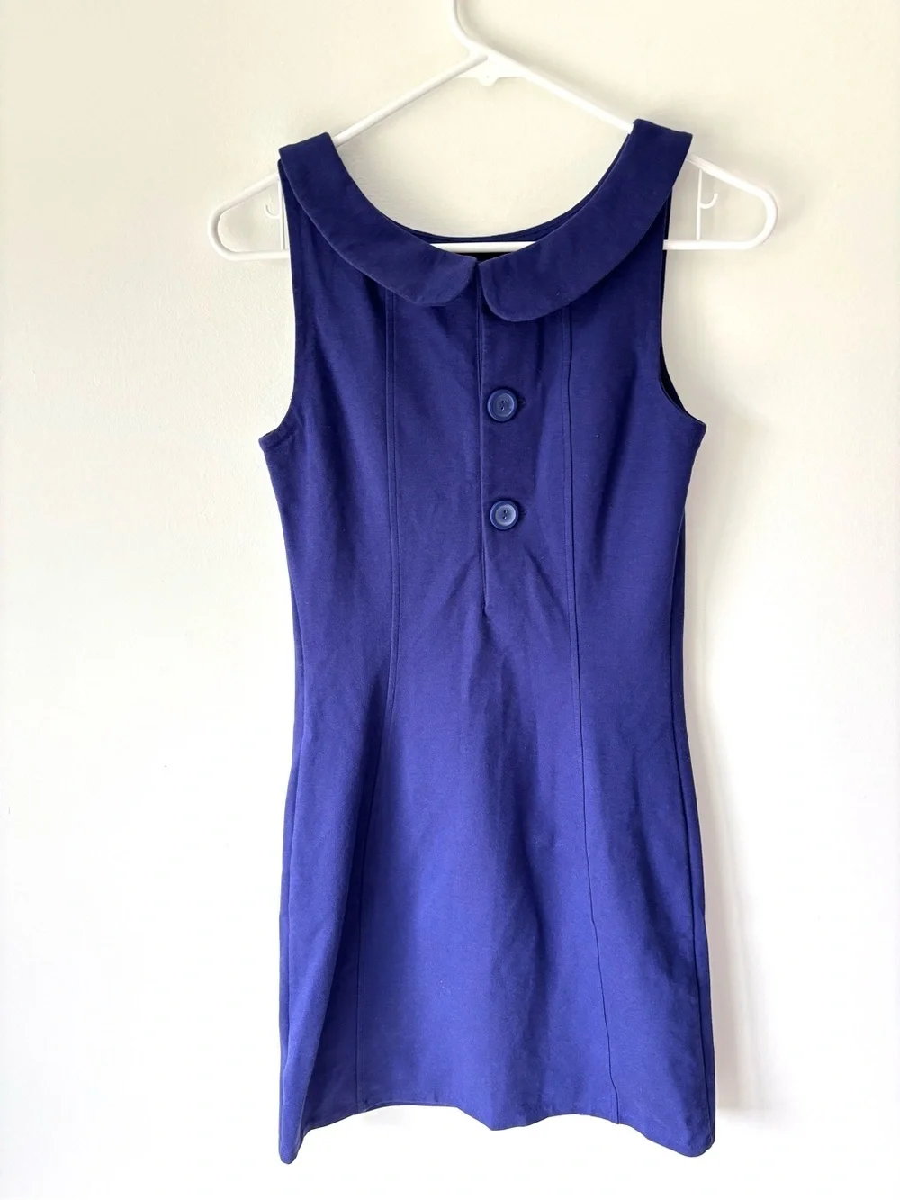 Boden Royal Blue Peter Pan Collared Sheath Mini Dress Preppy Sleeveless